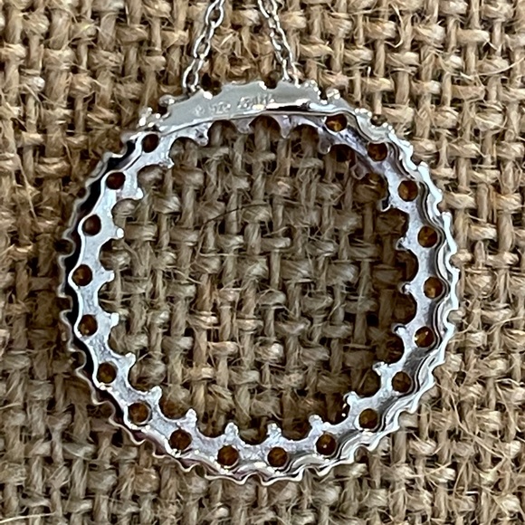 Sterling Citrine Circle Necklace - Picture 8 of 11